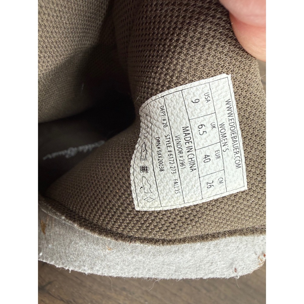 Eddie Bauer Women's Covey Leather Ankle Boots Brown Waterproof Zip‎ Moto Size 9 - Picture 3 of 15